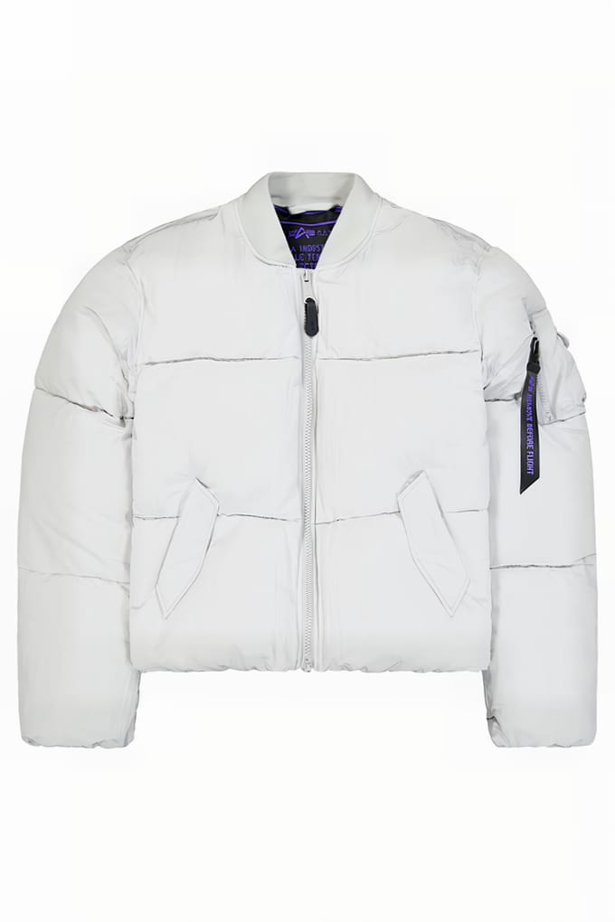Alpha Industries Ma-1 Puffer Uv Pastel Grey Größe: S | Winterjacken Outlet | Unisex | Grau