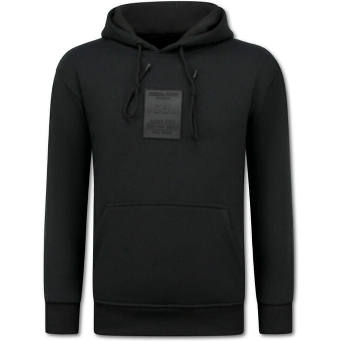 Oversized Hoodie Heren met Capuchon - ICONS Basic- Dik Geweven - 5808 - Zwart