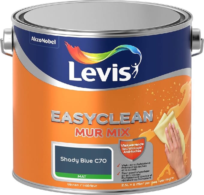 Levis - Easyclean Mur Mat Mix - Shady Blue C70 - Mengverf - 2,5 L