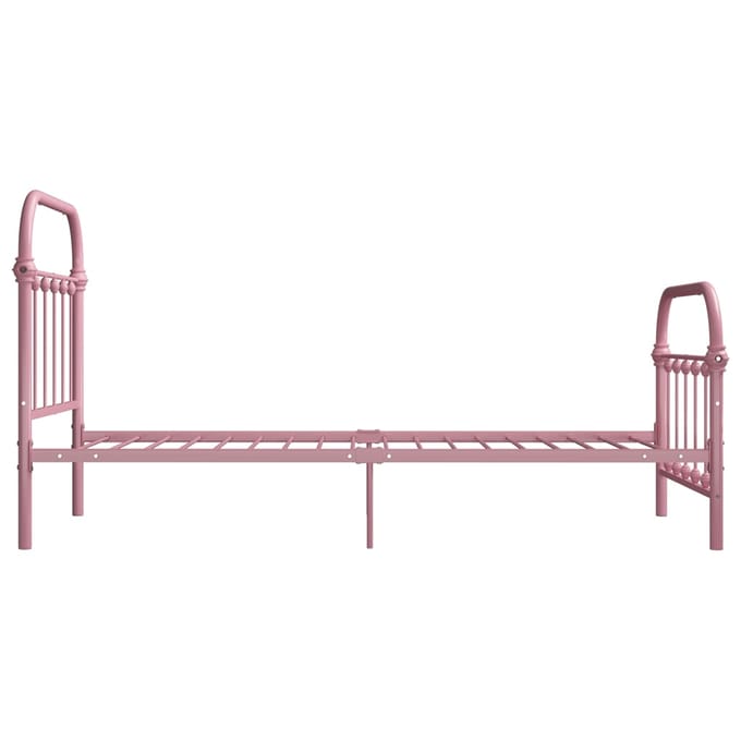 vidaXL - Bedframe - metaal - roze - 90x200 - cm
