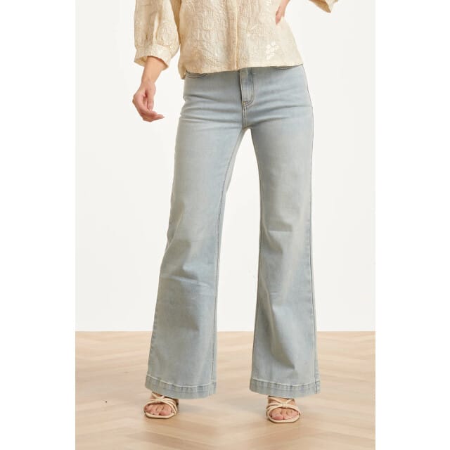 Smashed Lemon Dames flared jeans in lichtblauw |