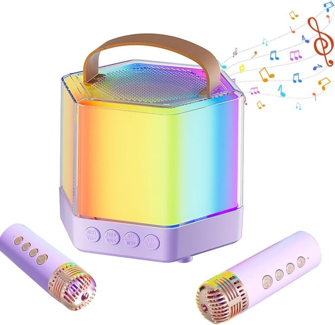 Kinder Karaoke Machine met 2 Microfoons - Mini Karaoke Microfoon voor Kinderen 3 - 12 Jaar