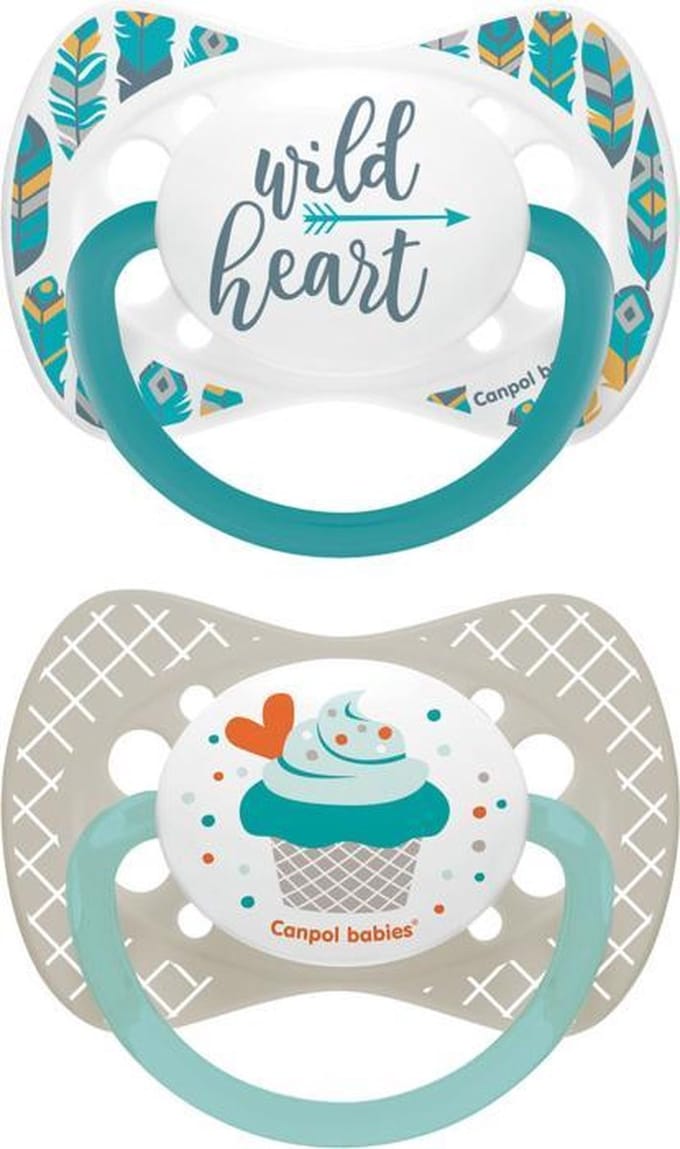 Canpol Wild heart fopspenen 2 st. set 0-6 maanden
