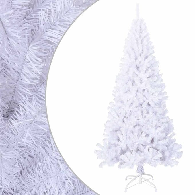 vidaXL - Kunstkerstboom - met - dikke - takken - 210 - cm - PVC - wit