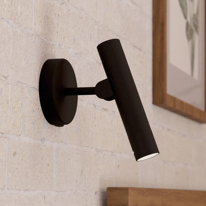 EGLO LED wandlamp Almudaina, zwart, breedte 11 cm, staal