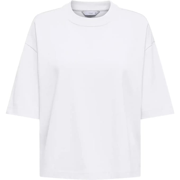 Only witte dames t-shirt   Ronde hals   Oversized fit   Korte mouw Wit M