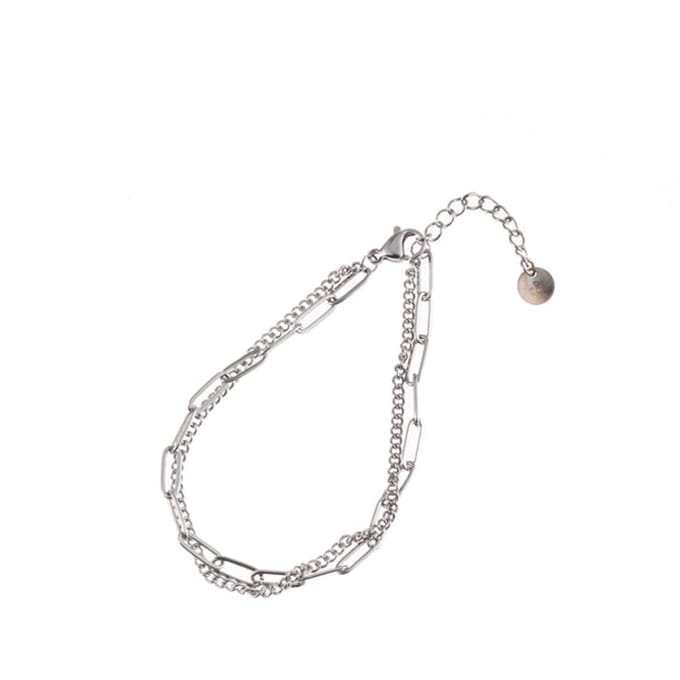 Go Dutch Label Armband Dubbel Ketting Zilver B1251-1