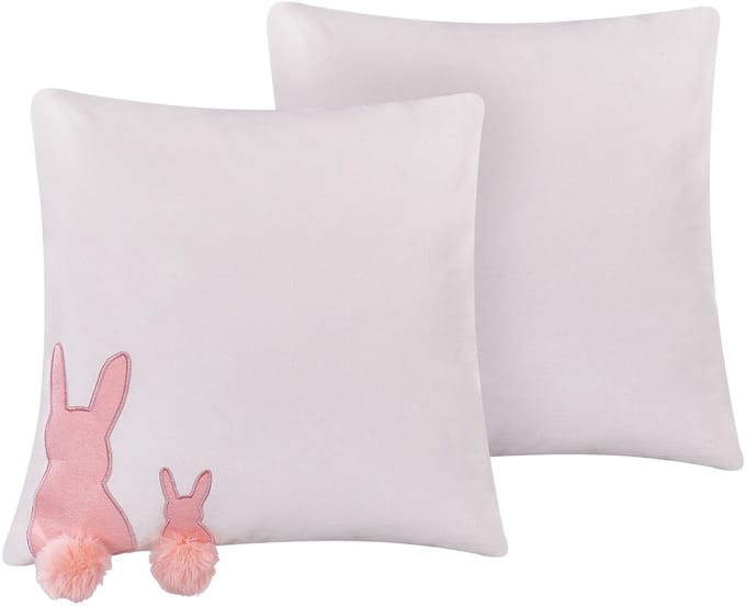 PHLOX - Sierkussen set van 2 - Wit - 45 x 45 cm - Katoen