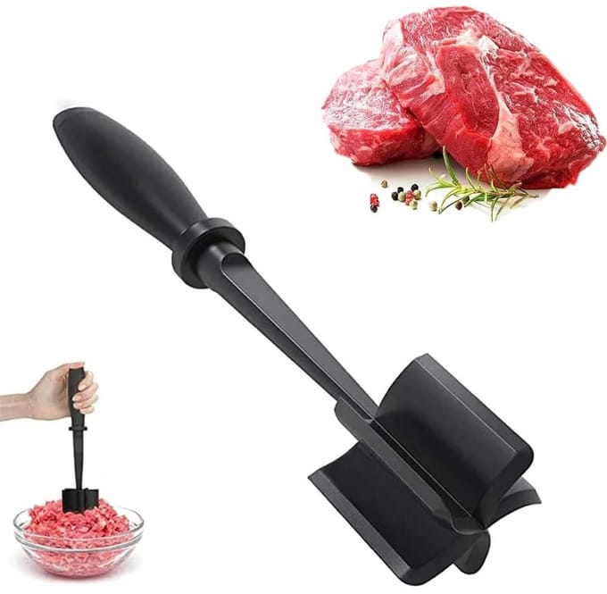 Dailygoods- Vleeshak Hittebestendig - Hakmolen - Stamper - Multifunctioneel - 5 Messen - ABS Materiaal - Vleesmolen