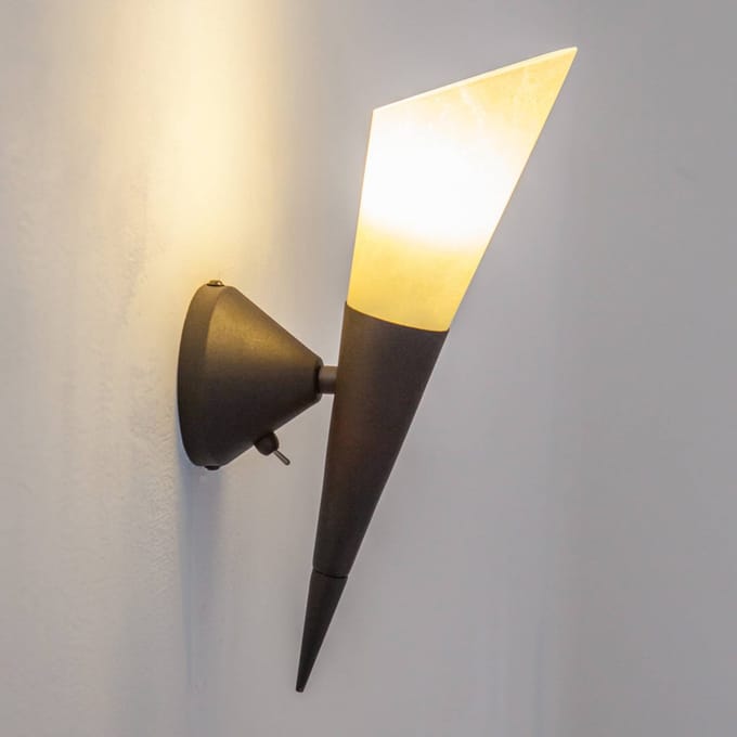 Lindby - Wandlamp - 1licht - Metaal, glas - H: 34 cm - E14 - roest, crème