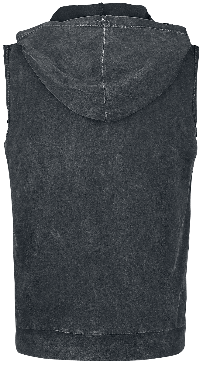 Black Premium by EMP Grijze tanktop met capuchon in een aangepaste wassing - Heren - M