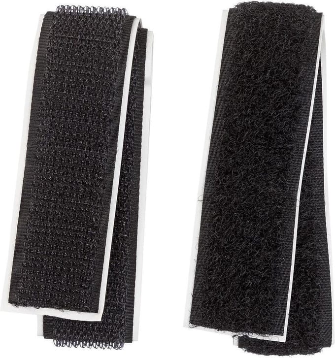 zelfklevend klittenband zwart - 0.5 m x 2 cm - 100% polyester - stevig klitteband