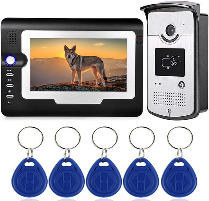 Slimme Deurbel - Video Intercom - Beveiliging Thuis - Nachtzicht Camera - 7 Inch Scherm - Zilver