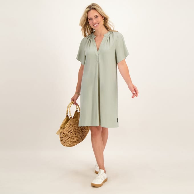 Je m'appelle Dames Jurk - Groen - Maat M