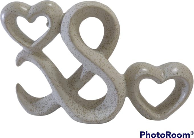 Modern Keramiek Beeld Liefde Hart  12 x 21 cm