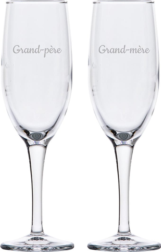 Champagneglas gegraveerd - 16,5cl - Grand-père & Grand-mère