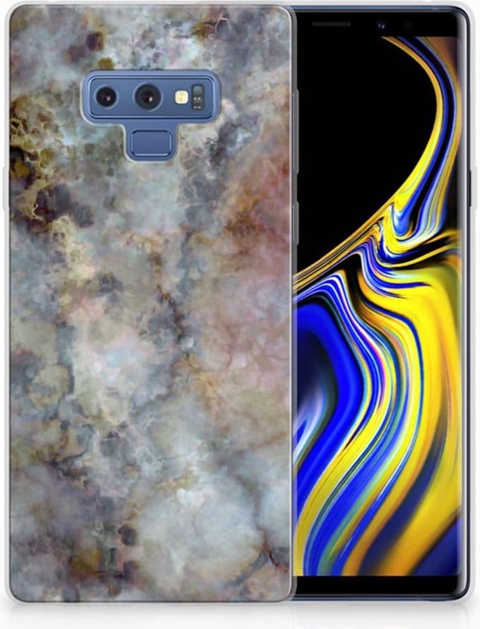 Samsung Galaxy Note 9 TPU Siliconen Hoesje Marmer Grijs