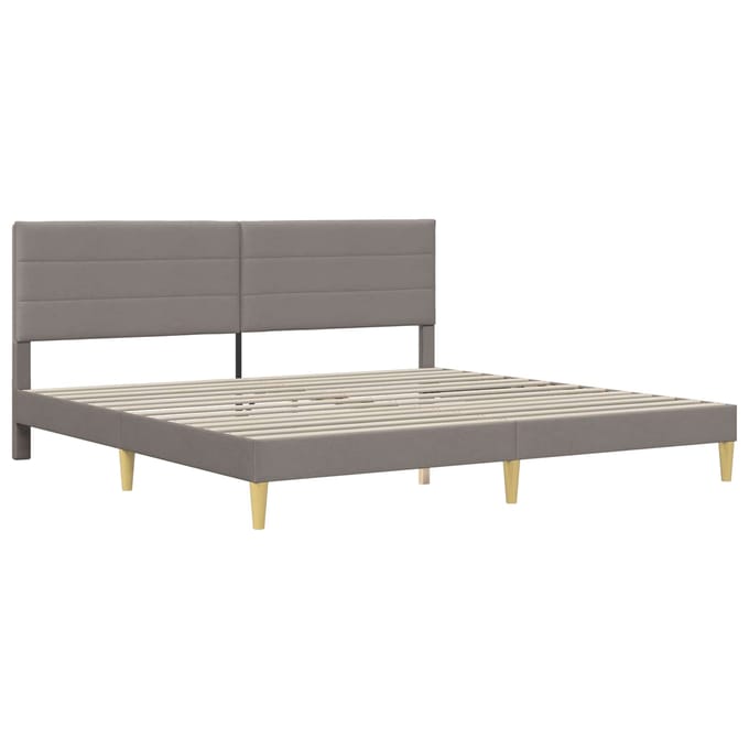 vidaXL - Bedframe - met - hoofdeinde - Taupe - 180 - x - 200 - cm - Stof