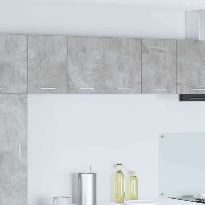vidaXL - Hangkast - 2 - st - Beton - Grijs - en - Wit - Bewerkt - hout