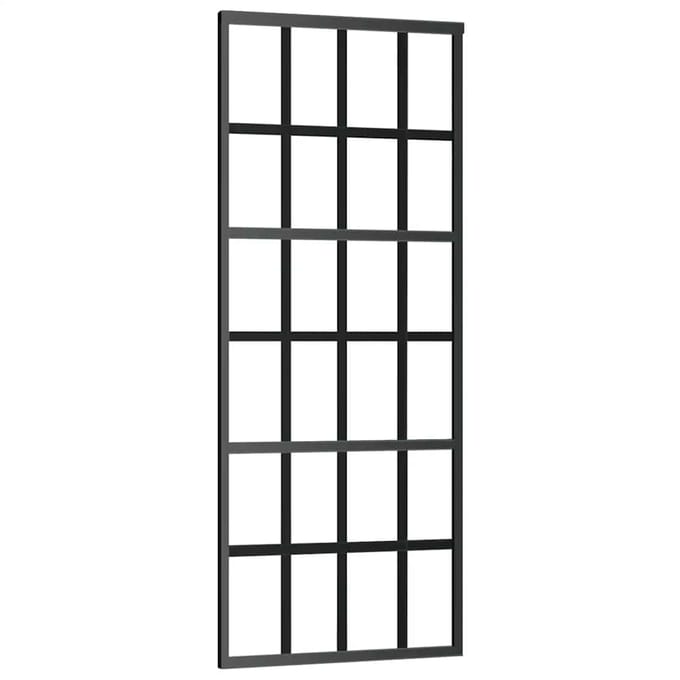 vidaXL - Schuifdeur - 76x205 - cm - ESG-glas - en - aluminium - zwart