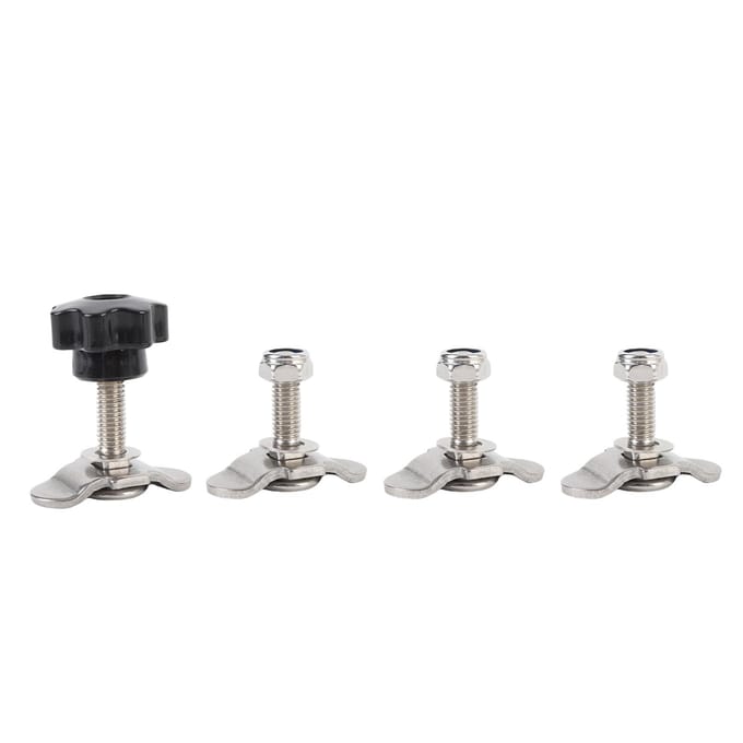L-rail sjorogen M8x35mm RVS Dubbele Oog Schroefdraad Stud Moer Kit voor Laadbak Aanhangwagen Ladingbeheersing