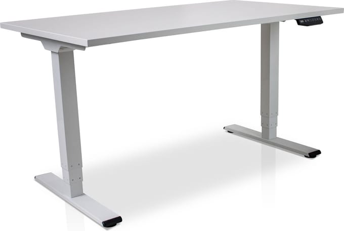 Zit-sta bureau elektrisch verstelbaar - MRC COMFORT NEN-EN 527 | 140 x 80 cm | frame wit - blad wit