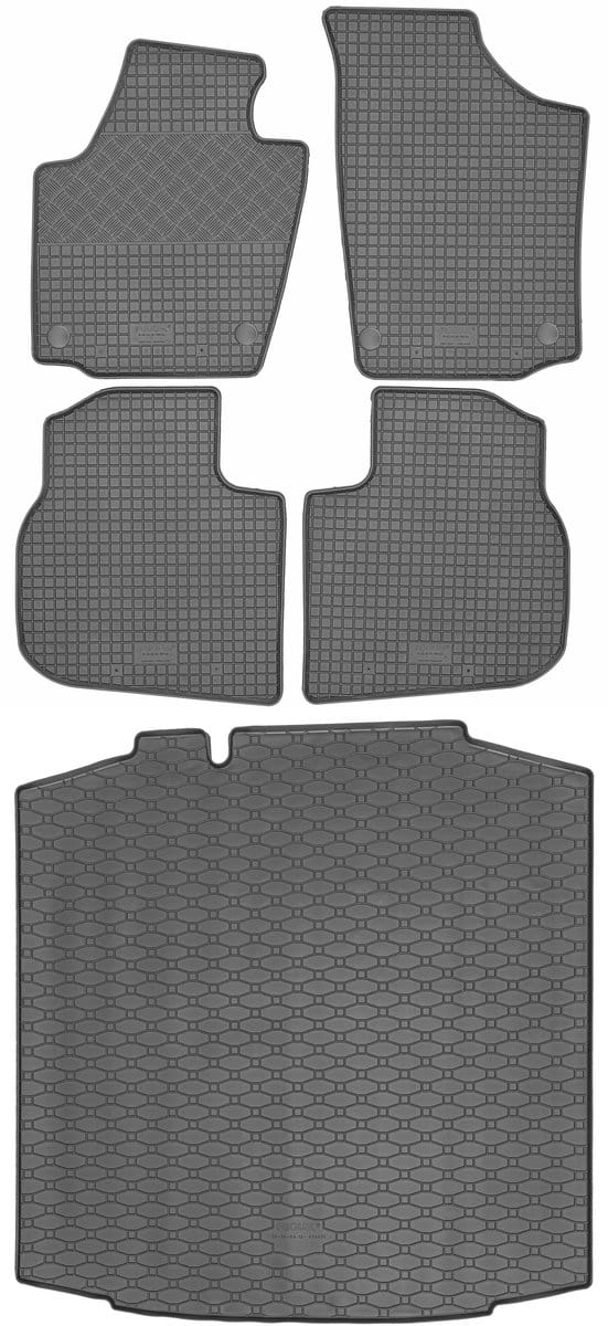 Rigum - Kofferbakmat en Automatten Set - Skoda Rapid Hatchback - Zwart