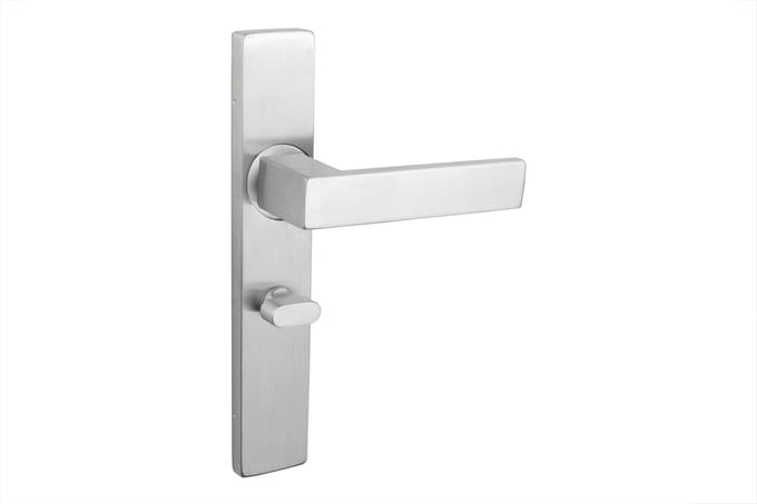 Lavuzo deurkruk Imperio RVS met rechthoekig schild WC63/8 badkamersluiting | Per set