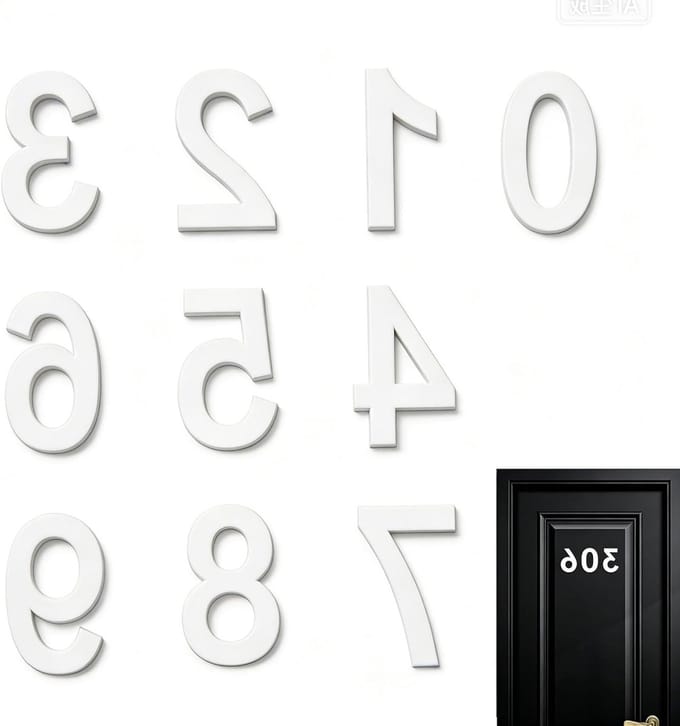 Dailygoods - Acryl Deurnummer Sticker voor Adres en Appartement