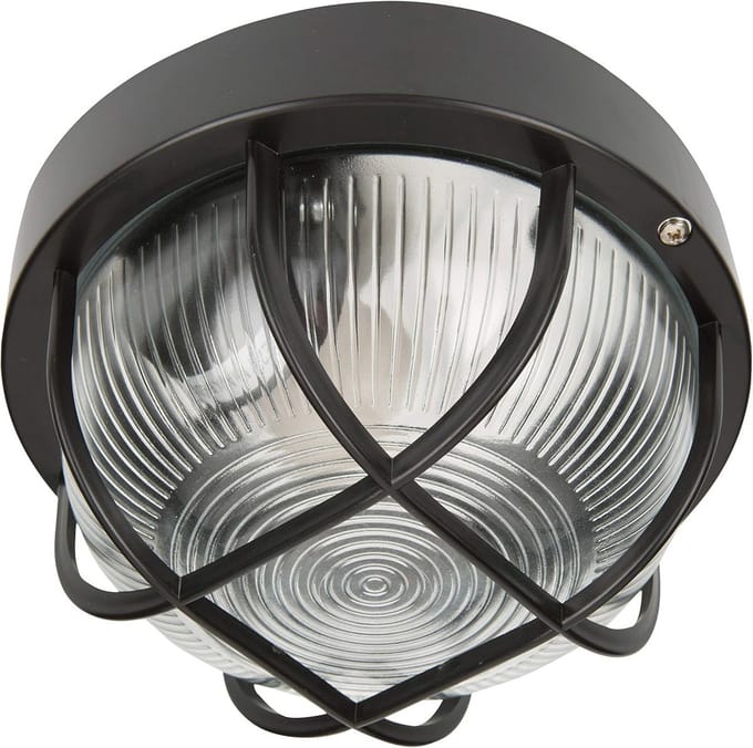 Ronde Buitenlamp met E27 Fitting – Zwart – Ideaal voor Buitenverlichting
