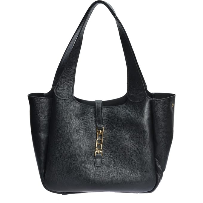 Roberta M Zwart Rundleer Tas