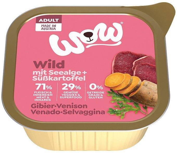 Wow | Karma Mokra Dla Psa | Tacka 150G - Wow Wild - Gibier aux Algues et Patates Douces 150G