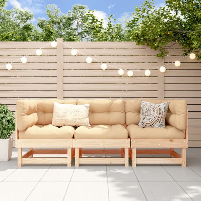 vidaXL - 3-delige - Loungeset - massief - grenenhout