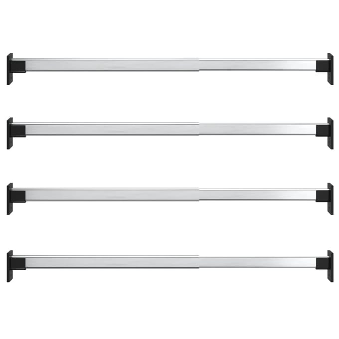 vidaXL - Kledingroedes - 4 - st - telescopisch - 58-100 - cm - zilverkleurig