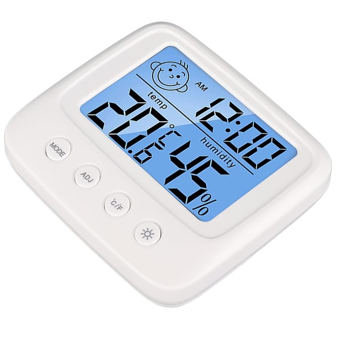 Digitale Wekker met Temperatuur Vochtigheid Multifunctionele Digitale Thermometer Hygrometer met gray