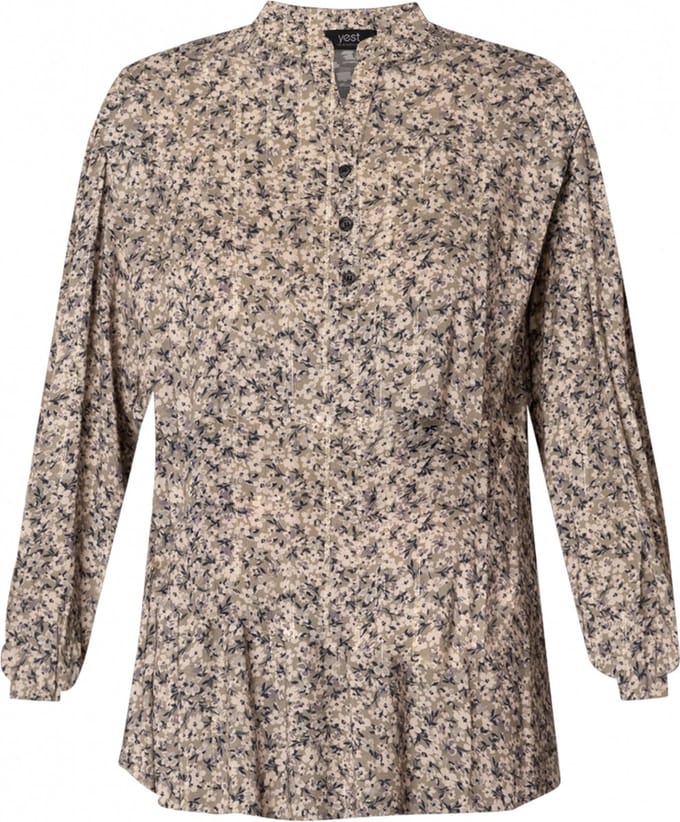 YESTA Bibi-Jana Essential Blouse - Soft Army/Multi-Colo - maat 0(46)