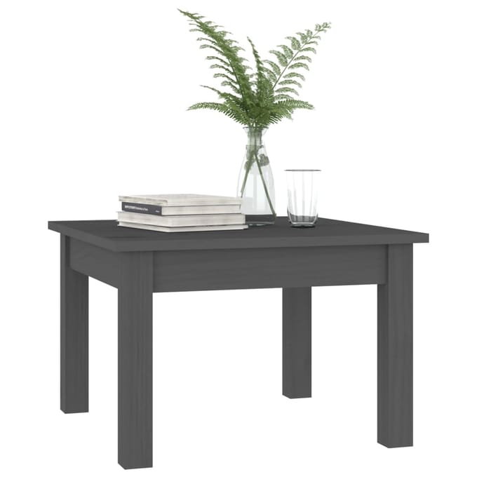 vidaXL - Salontafel - 45x45x30 - cm - massief - grenenhout - grijs