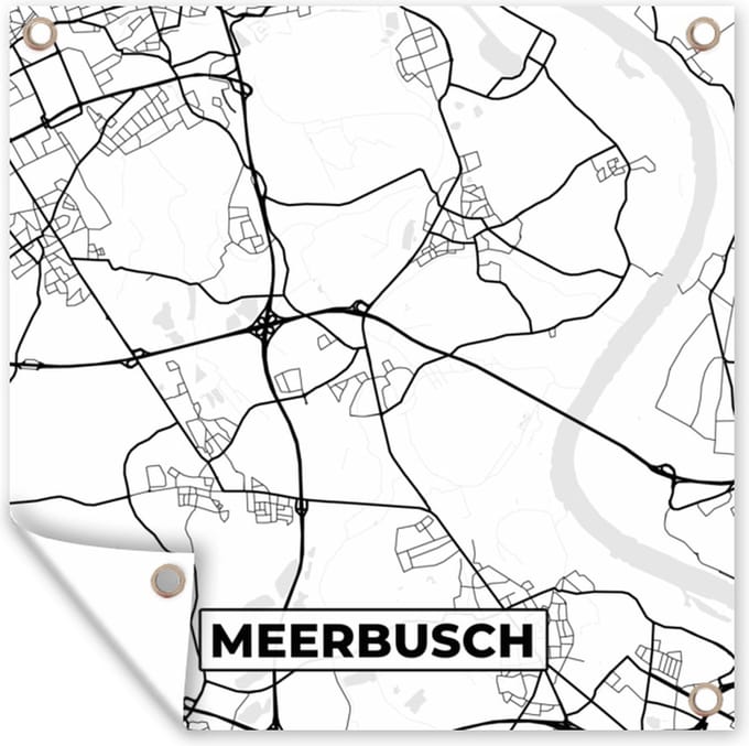 Tuindoek Meerbusch - Plattegrond - Kaart - Stadskaart - 100x100 cm