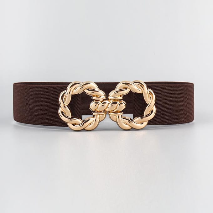 Tailleband Damesriem Korset Brede Elastische Jurkriem Luxe Designer Stretch Elastisch Breed Korset Metalen Gesp Tailleband black