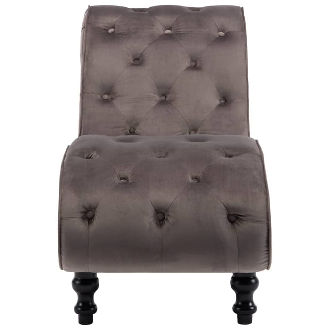 vidaXL - Chaise - longue - fluweel - grijs