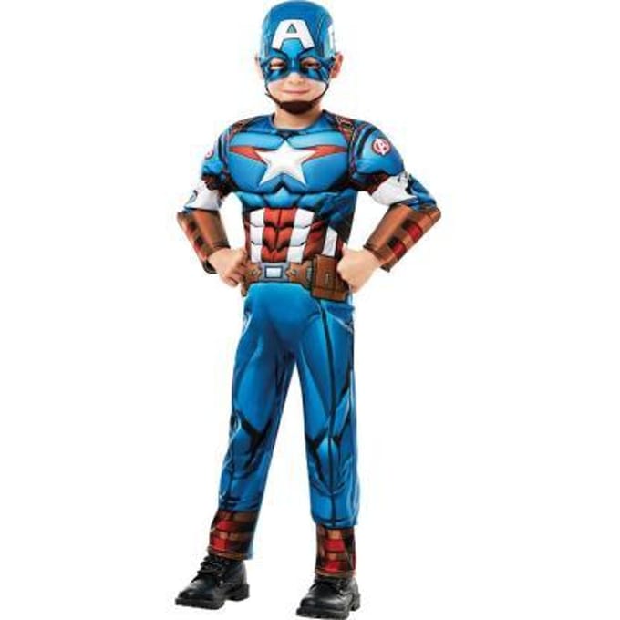 Rubie's Kostuum Marvel - Captain America Jongens Blauw Maat 104