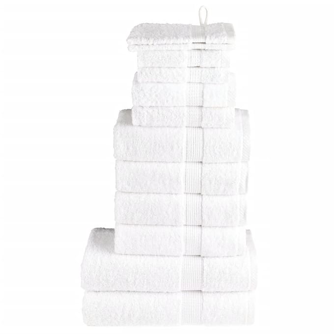 vidaXL - 12-delige - Handdoekenset - SOLUND - 600 - g/m² - wit