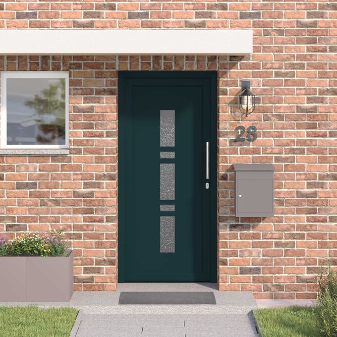 vidaXL - Voordeur - 98 - x - 200 - cm - PVC - Antraciet
