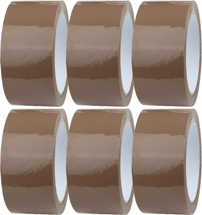 Verpakkingstape - Bruin - 6 Rollen - Dozentape - 48mm x 66m - Sterk klevend