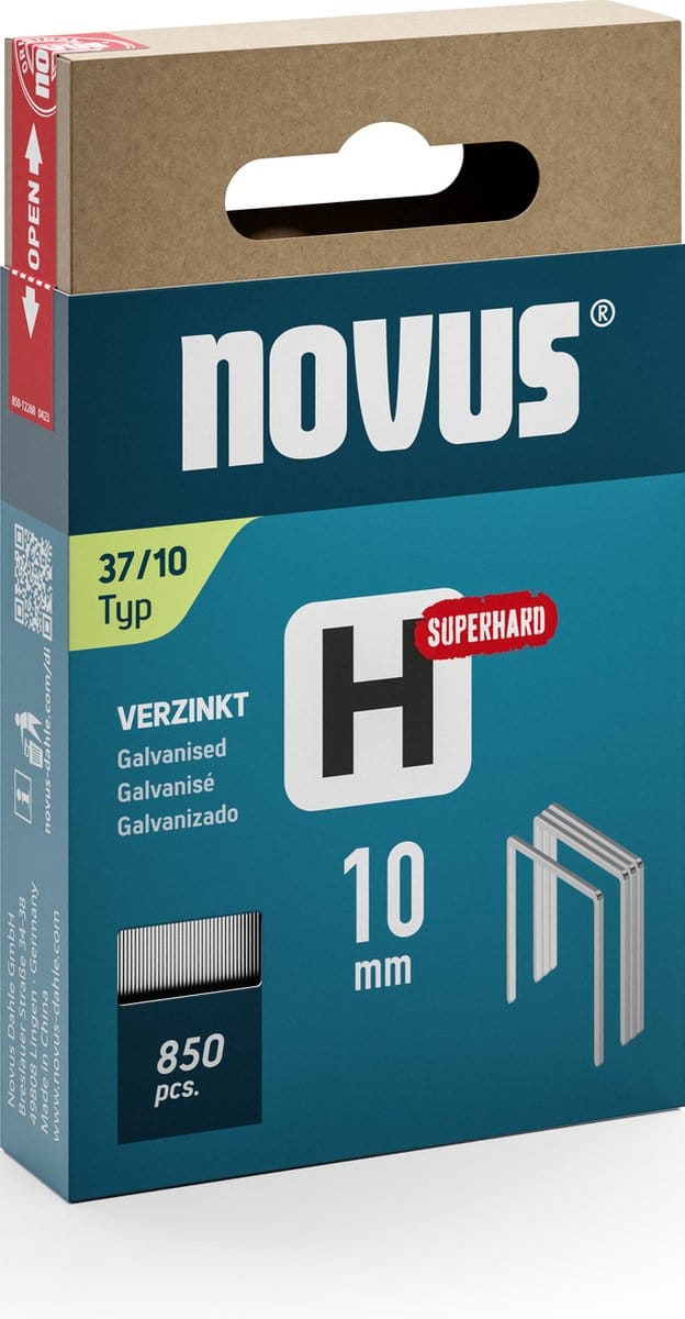 Novus Tools 042-0786 Nieten met fijn draad Type 37 850 stuk(s) Afm. (l x b) 10 mm x 10.6 mm