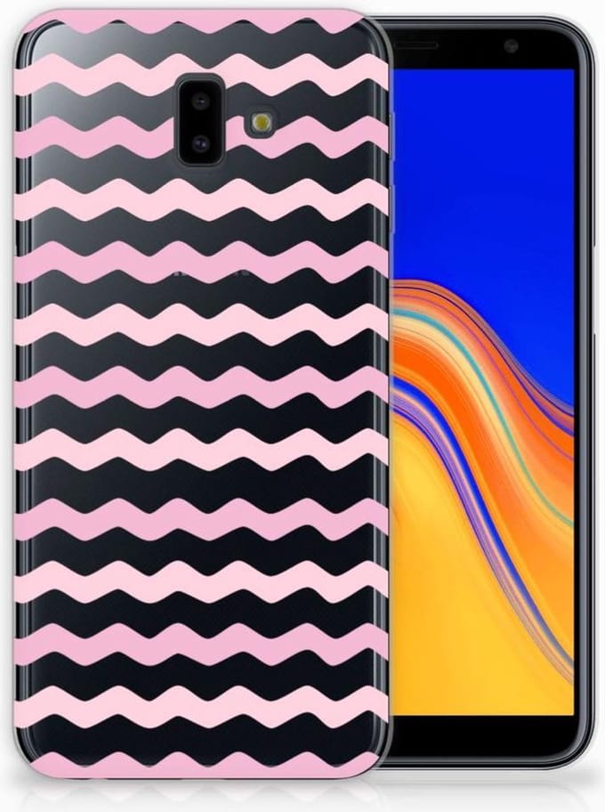 Samsung Galaxy J6 Plus (2018) TPU bumper Waves Roze