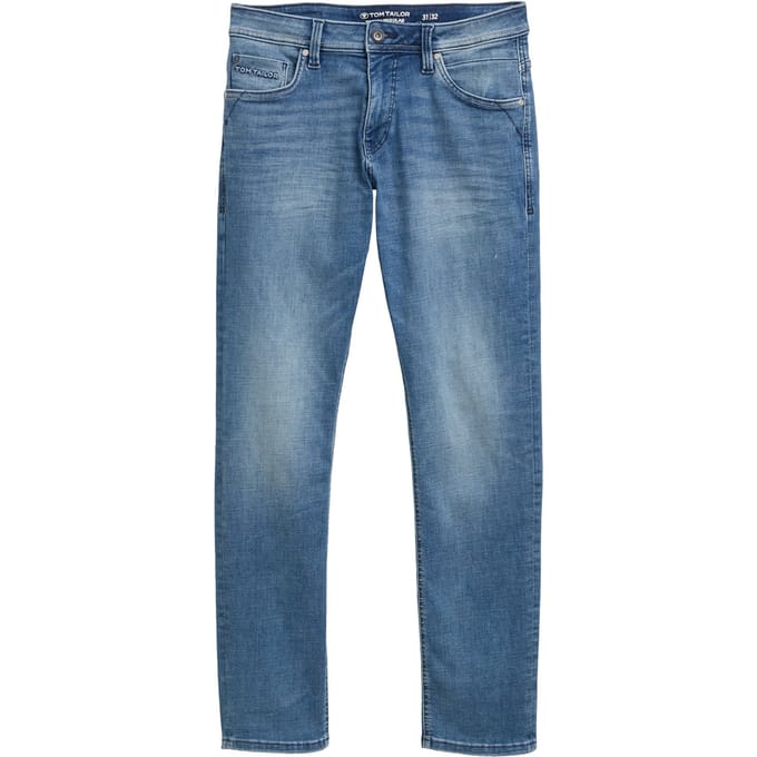Tom Tailor - TTJOSH REGULAR SLIM-jeans - Maat 36/32 - Used Mid Stone Blue Denim