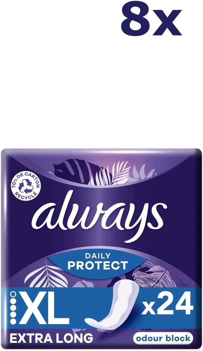 8x Always Daily protect - inlegkruisjes - extra long 24st