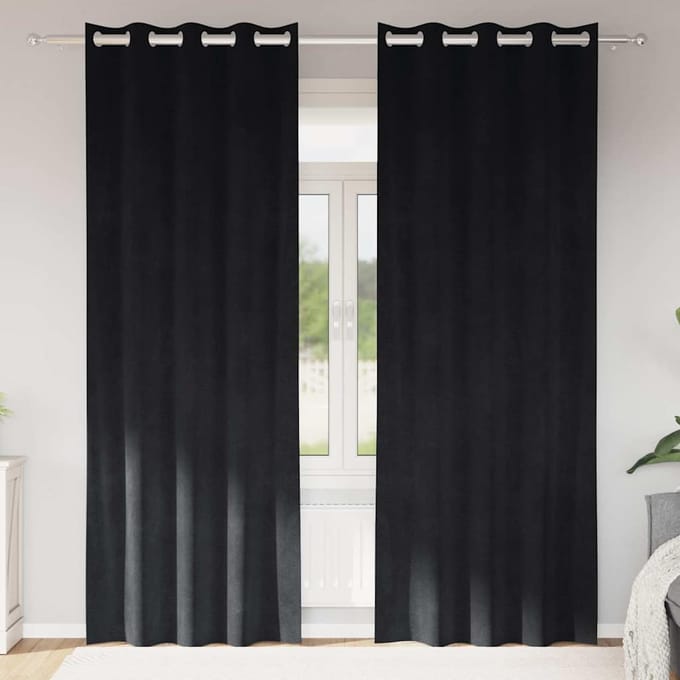 vidaXL - Gordijnen - 2 - st - Zwart - 140 - x - 245 - cm - fluweel