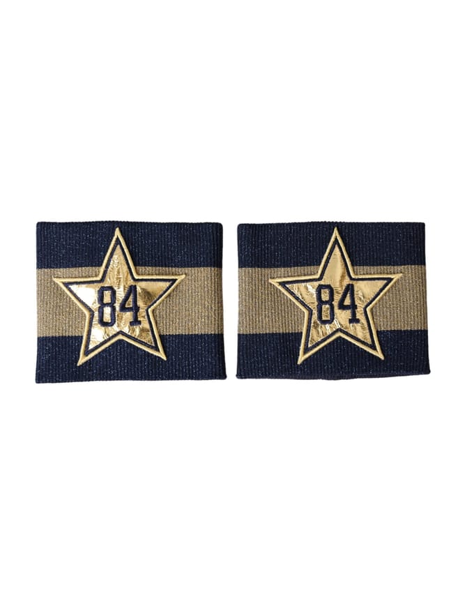 Dolce & Gabbana Zwart Goud Logo Ster 84 Viscose Polsband
